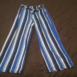 Striped Blue and White Ladies Pants